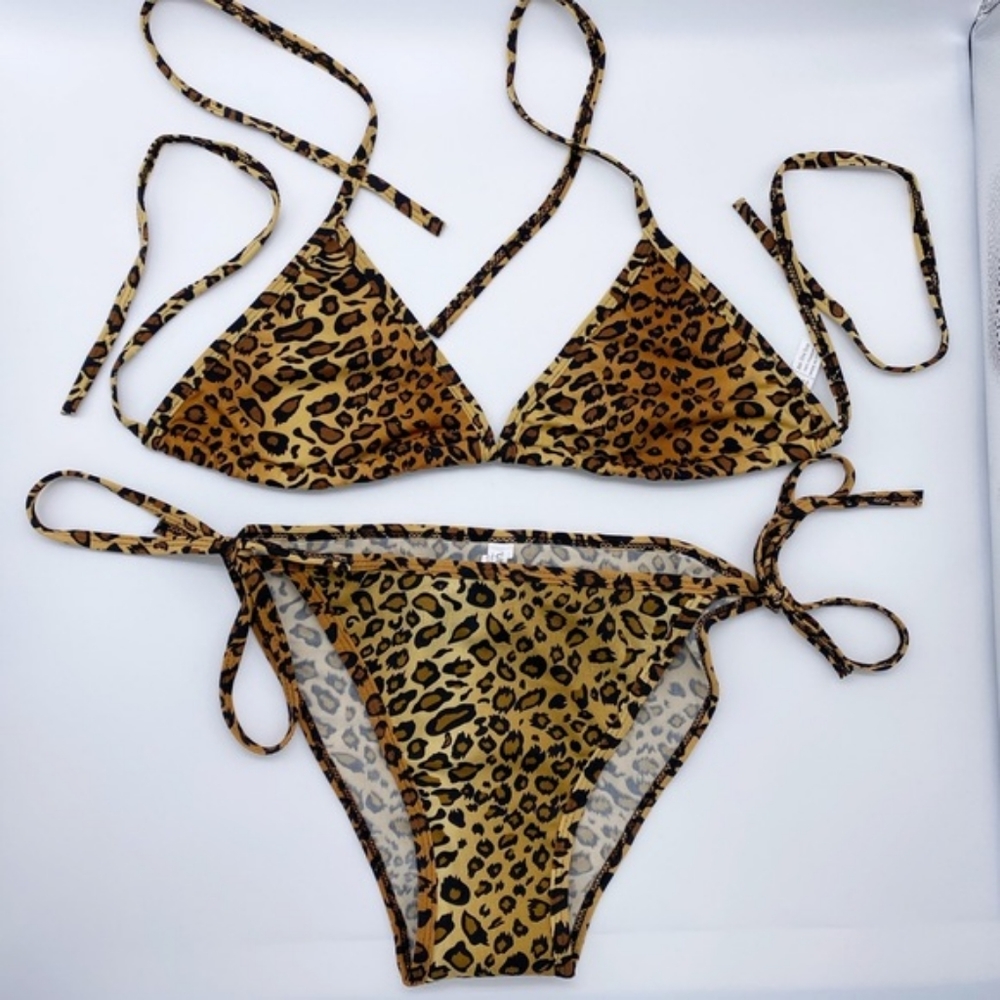 🙋🍍Classic String Bikini Sexy Cheetah Leopard OS